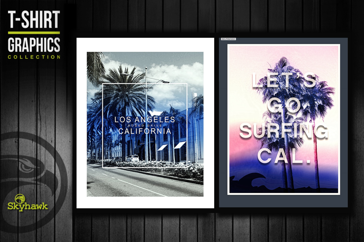 California surf tee shirt graphics, an Illustration by Skyhawk
