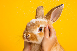 Bunny with Snow, an Animal Photo by Ales Munt