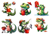 Summer Crocodile Character Clipart, an Illustration by Designworld (Thumbnail 4 of 6)