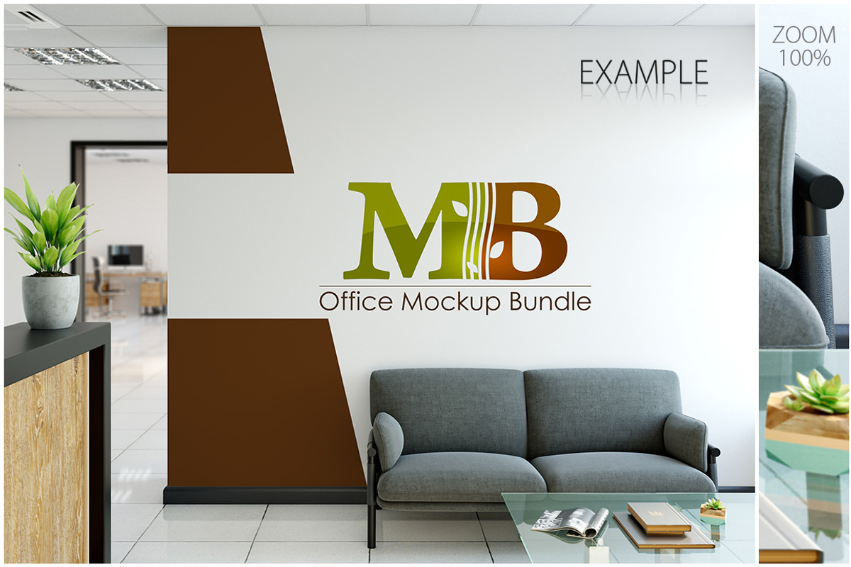 OFFICE Wall Mockup Bundle, a Print Template by Yuri-U (Photo 7 of 15)