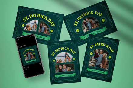 St Patrick Photo Booth Greeting Card, a Card Template by graphicook