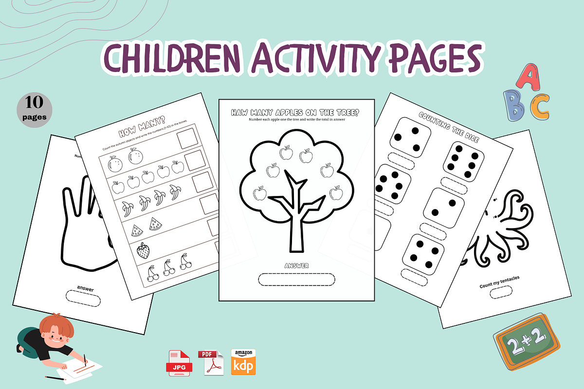 Children Activities Pages, an Education Illustration by noredinedesignco (Photo 1 of 2)