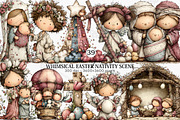 Whimsical Easter Nativity Scene PNG, an Illustration by Canvas Craft (Thumbnail 1 of 7)