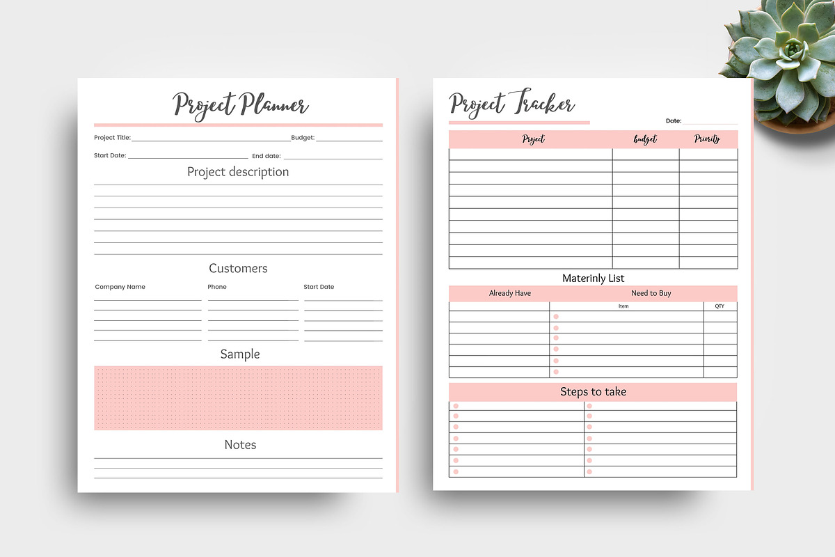 Editable Canva Project Planner Templ, a Stationery Template by Ultimate ...