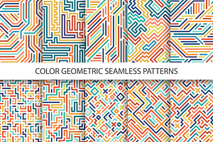 Colorful Geometric Striped Patterns.