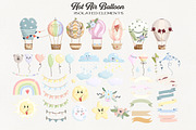 Hot Air Balloon clipart & patterns., a Graphic by NinaBrai (Thumbnail 2 of 7)
