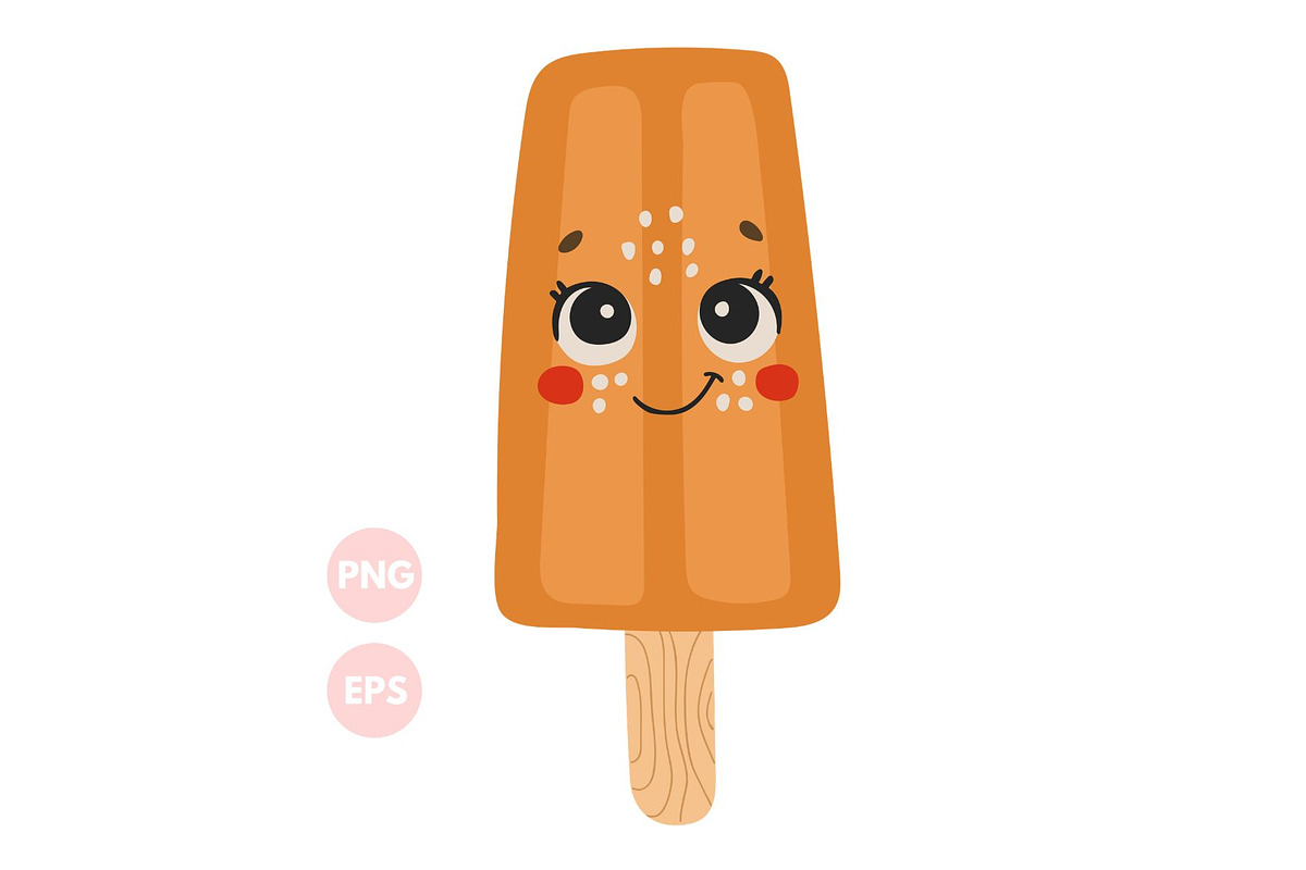 Cute Ice Cream Illustration, a Food Illustration by ⋒DesignECShop⋒ (Photo 1 of 3)