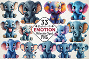 Baby Elephant with Emotion Clipart B, an Illustration by RobertsArt (Thumbnail 1 of 7)