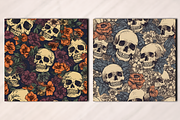 Vintage Skull Seamless Pattern, a Pattern Graphic by Leakedink (Thumbnail 2 of 3)