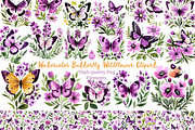 Watercolor Butterfly Wildflower Clip, a Seasonal Illustration by Daily.Designs (Thumbnail 1 of 5)