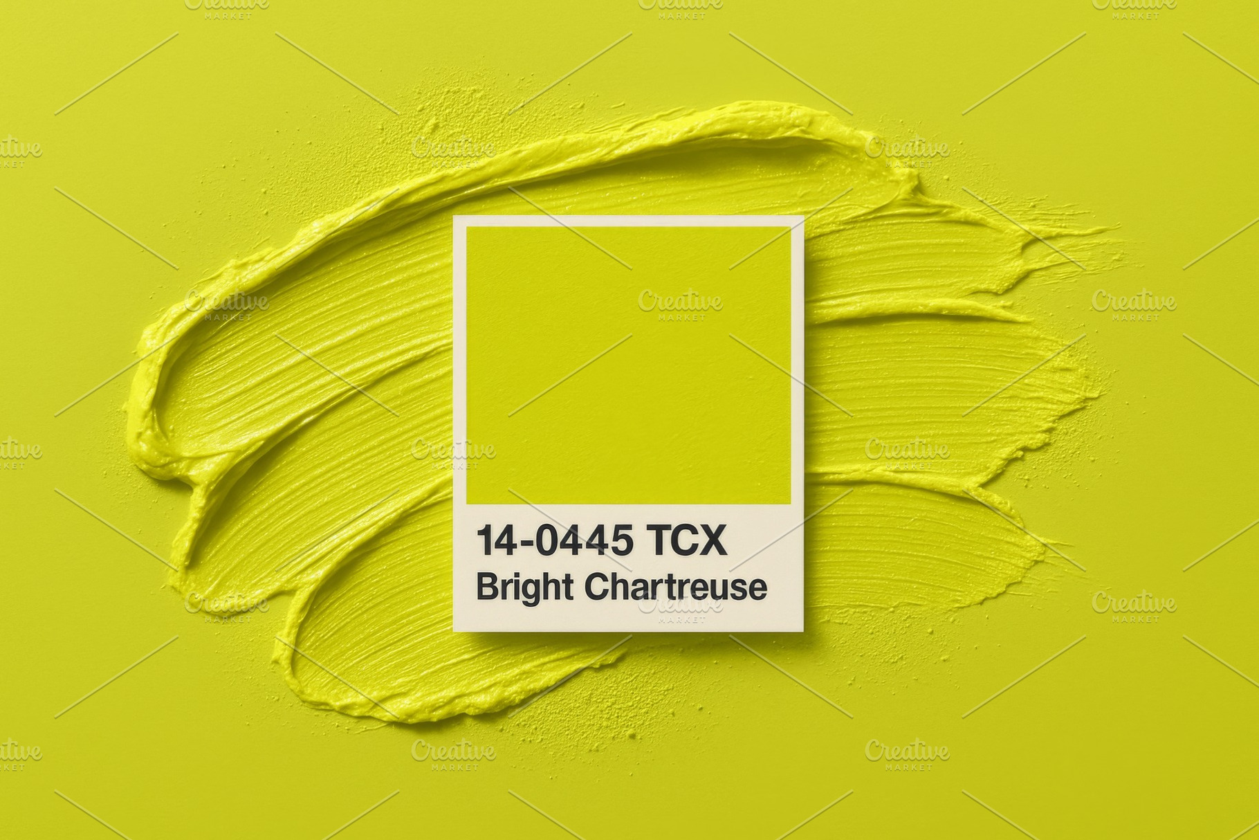 Bright chartreuse color sample with, a Photo by Dvoevnore photos