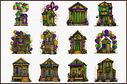 Watercolor Mardi Gras House Clipart, an Illustration by Sublimation Artist (Thumbnail 3 of 6)