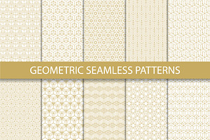 Geometric Golden Patterns EPS + JPG, a Pattern Graphic by Plaid4You