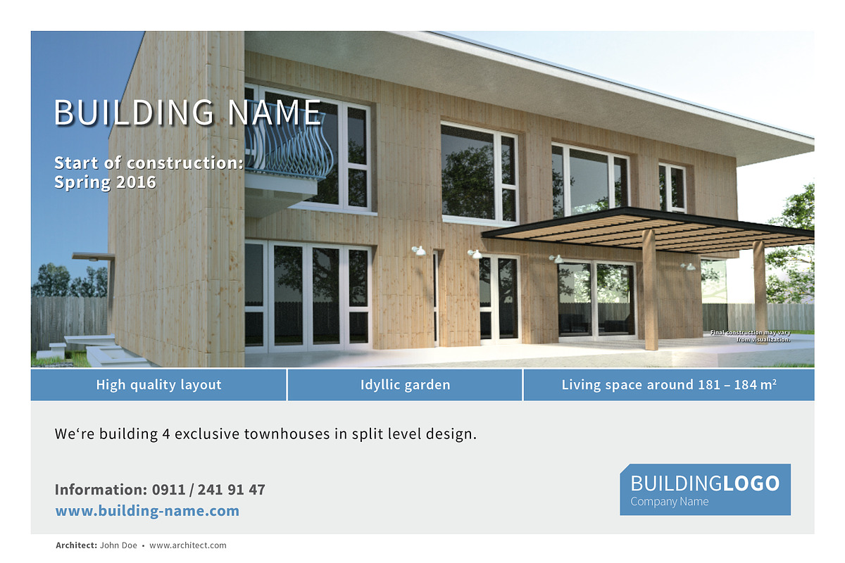 Building construction sign/billboard, a Stationery Template by AndreasGalster (Photo 3 of 3)