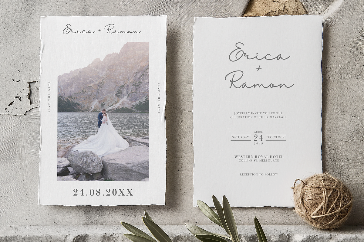 Minimalist Wedding Invitation Card, an Invitation Template by kin9candra (Photo 4 of 8)