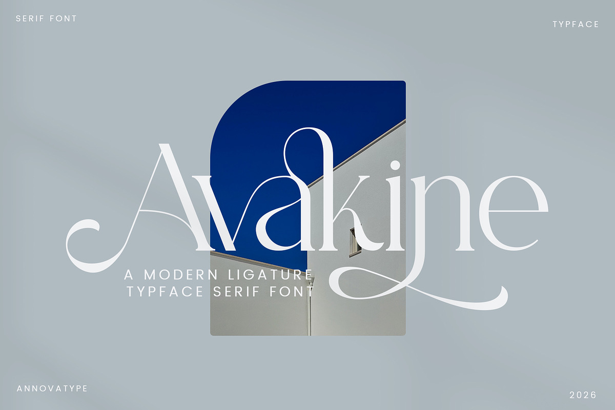 Avakine - Modern Ligature Typface, a Serif Font by AnnofaType (Photo 1 of 8)