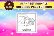 Cute Alphabet Animals Coloring Page, an Education Illustration by Salaly (Thumbnail 12 of 12)