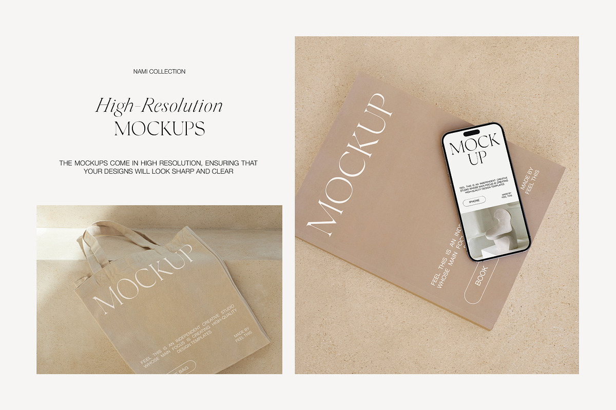 iPhone MacBook Tote Bag Book Mockups, an iPhone Mockup by Feel This (Photo 6 of 9)