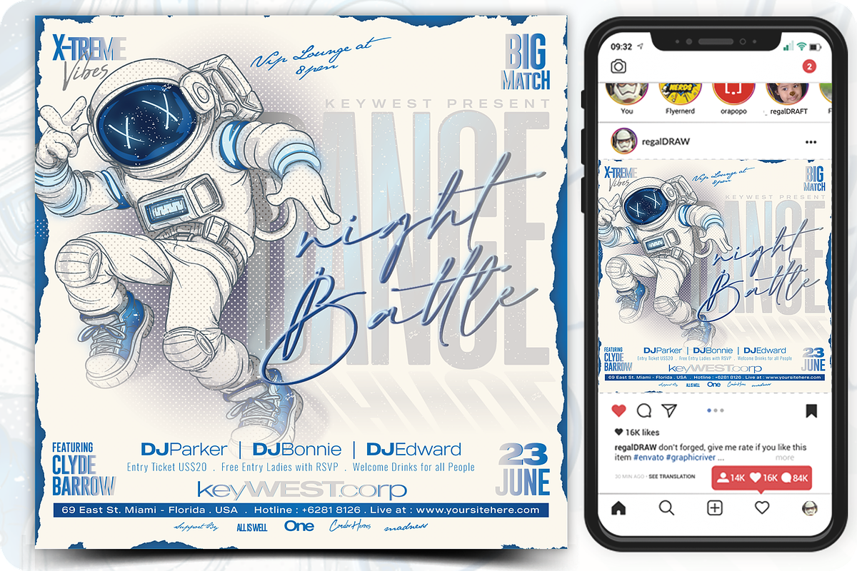 Dance Night Battle Flyer Template, a Flyer Template by regalDRAW (Photo 1 of 4)