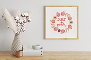 Peach set vector flat style, a Food Illustration by Whimsy Brush Studio (Thumbnail 3 of 9)