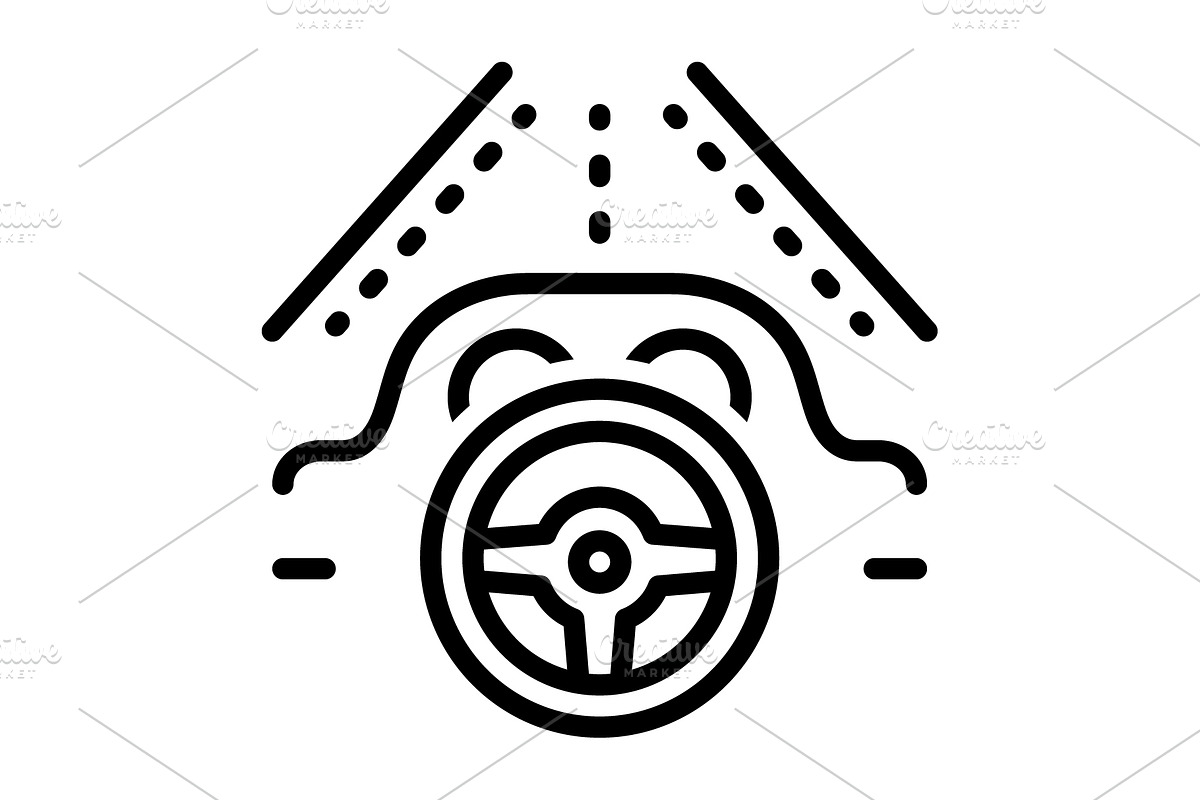 Drives driving black icon, an Outline Icon by Creative priyanka