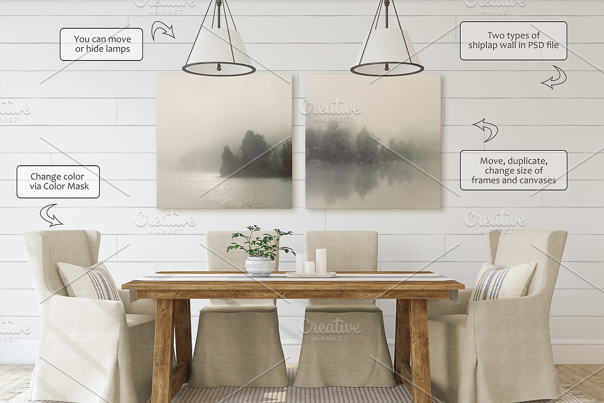 LAKE HOUSE Wall&Frame Mockups, a Poster Template by MyHomeMockups (Photo 8 of 12)