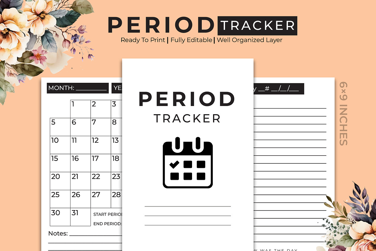 Period Tracker Kdp Interior, a Stationery Template by Hurairagraphics (Photo 1 of 4)
