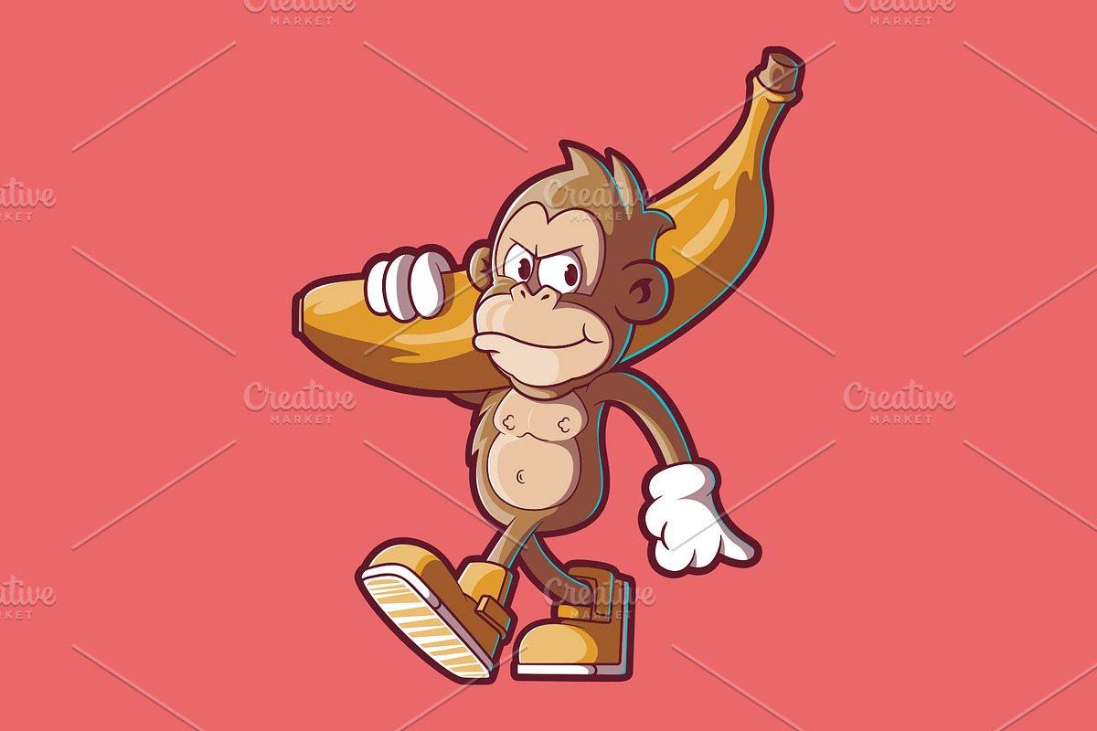 Hold my Banana!, an Animal Illustration by pedrors