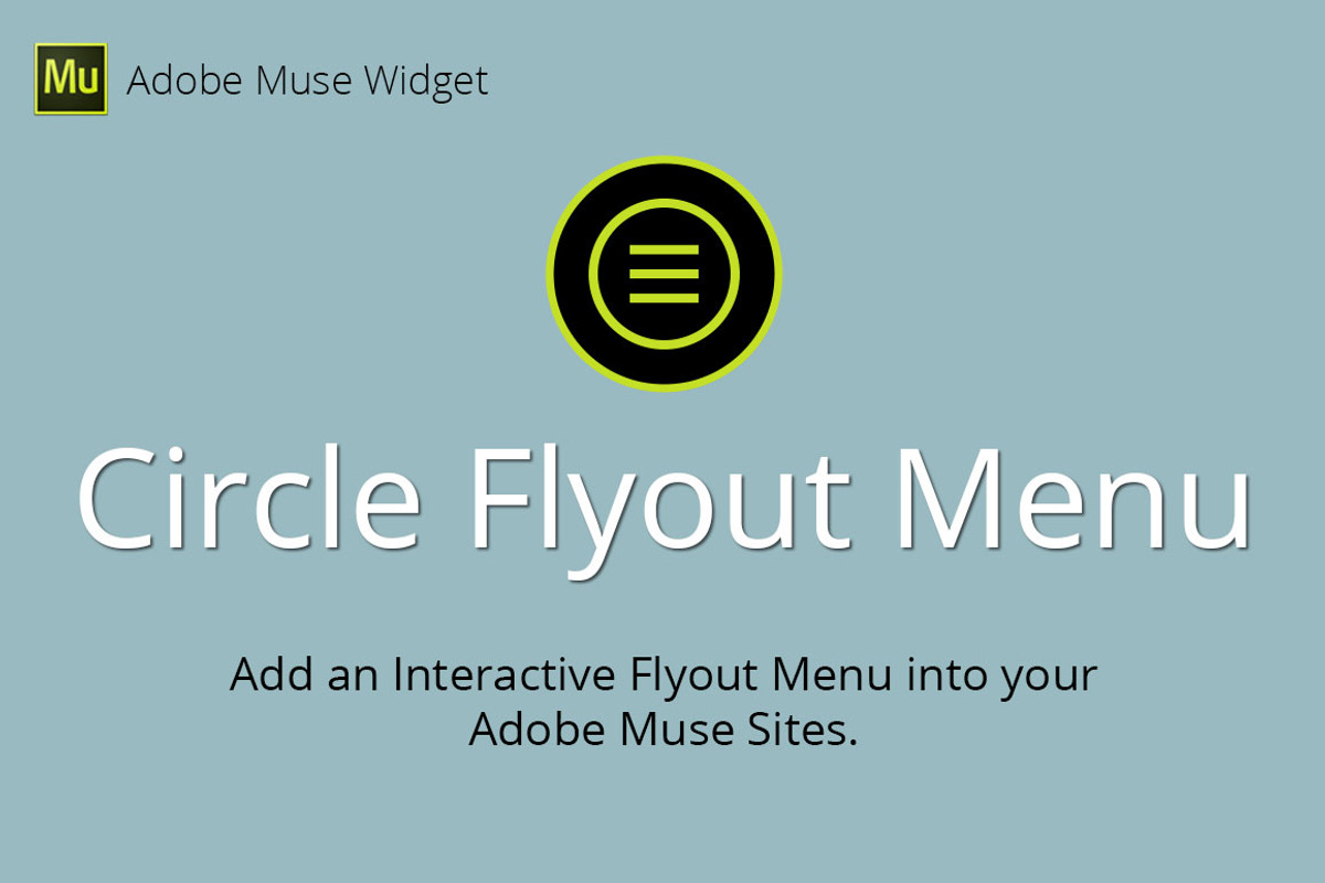 Circle Flyout Menu Adobe Muse Widget