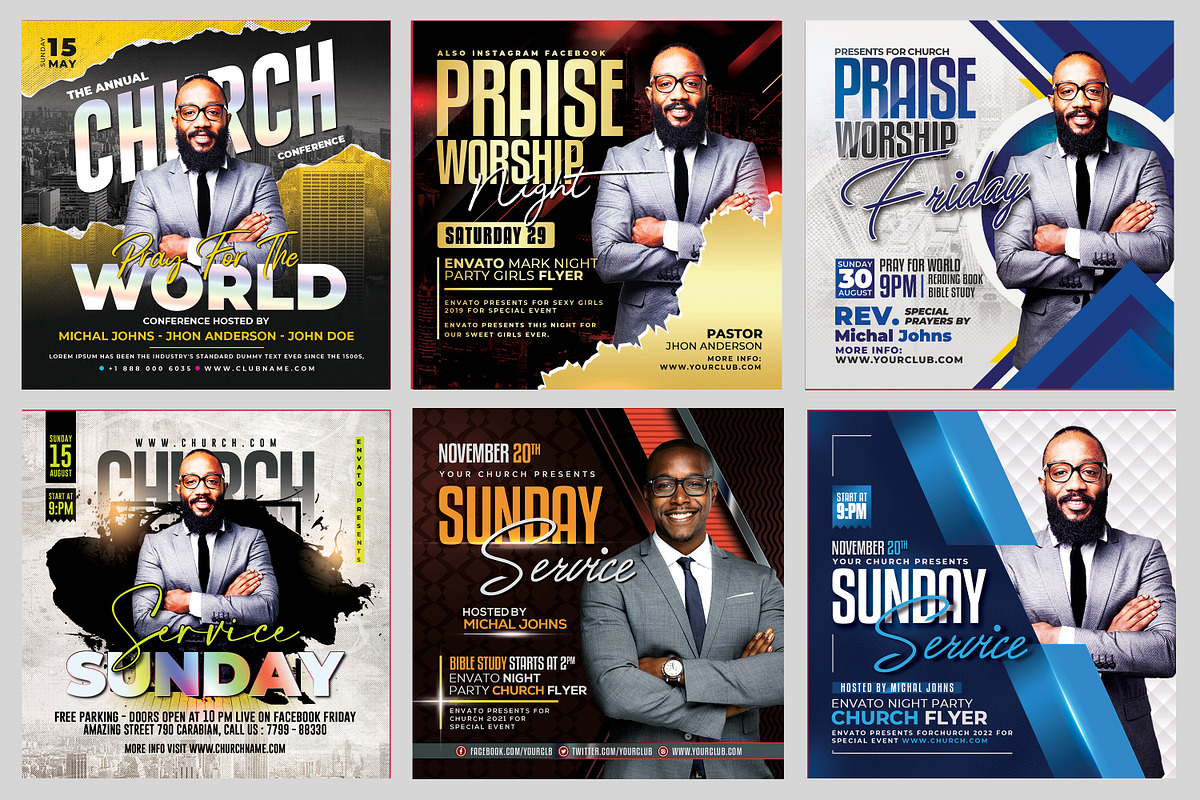 New-200 Church Flyers Bundle, a Flyer Template by AfzaalGraphics (Photo 10 of 41)