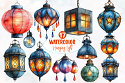 Watercolor Hanging Light  Clipart, an Illustration by Designworld (Thumbnail 1 of 5)
