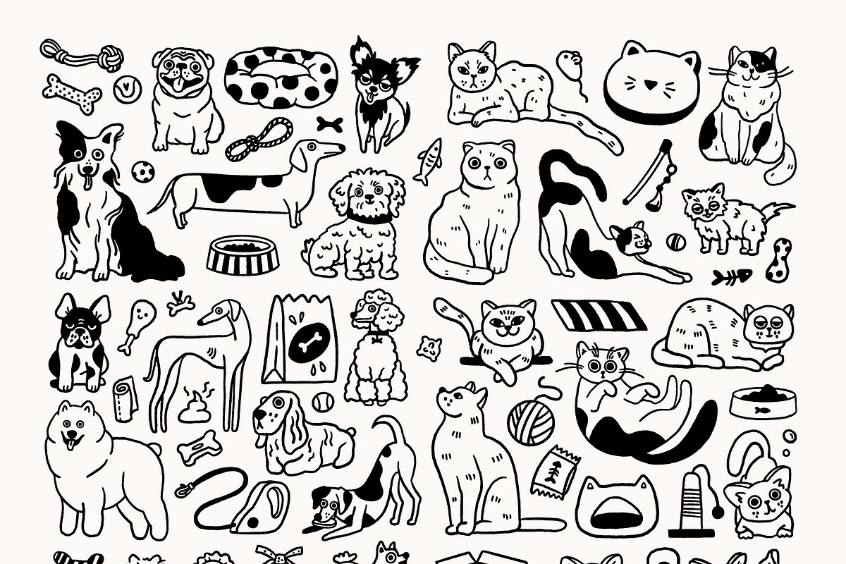 CATS and DOGS, an Animal Illustration by katieromanoff_art (Photo 6 of 8)