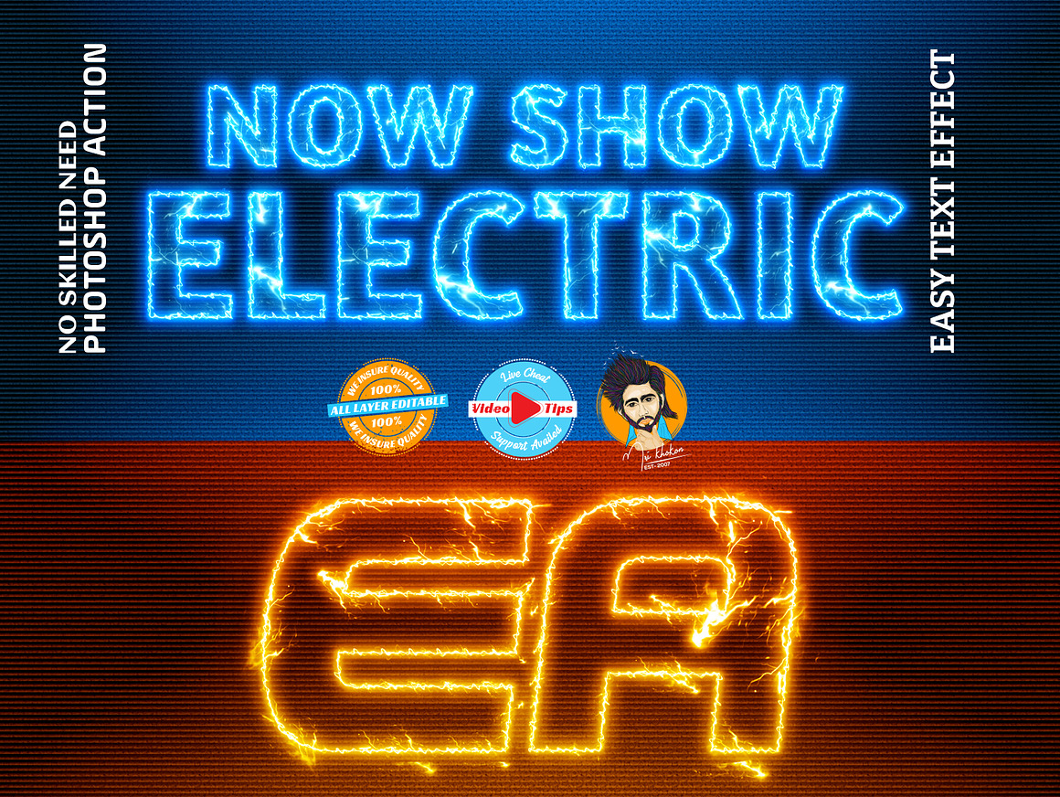 ELECTRIC Photoshop Action, an Action Add-On by MRI STUDIO (Photo 1 of 20)