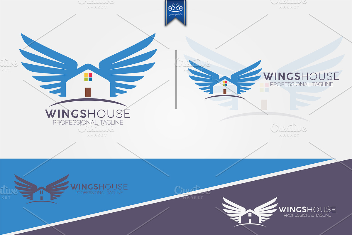 Wings House Logo, a Branding & Logo Template by essegraphic (Photo 1 of 6)