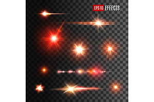 Red Shine Lights, Flare Effects