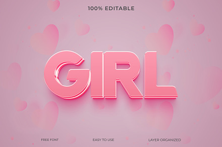 Glow Pink Girl 3D Text Effect Style, a Layer Style Add-On by Imamul001