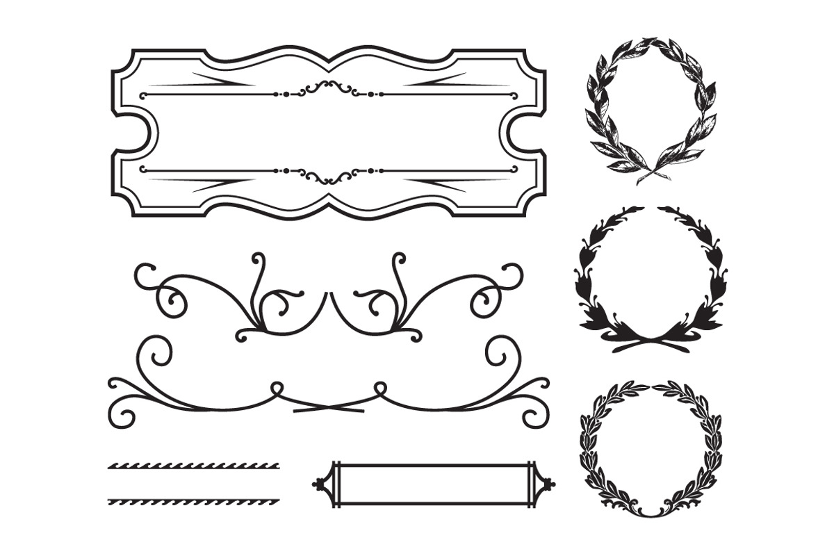 Vintage Elements Vector Packs, a Graphic by Steve Wolf Designs (Photo 2 of 3)