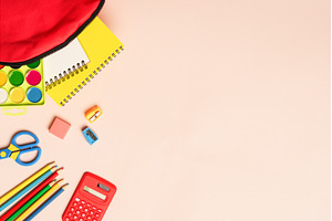 School backpack with stationery on, a School & Education Photo by Nadia-nb