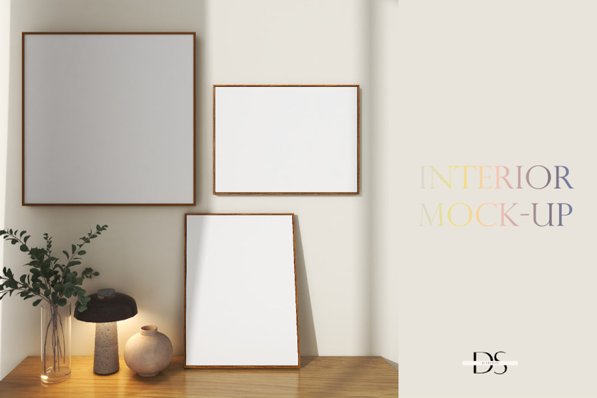 3 Frame  mockup for wall art, a Print Template by DSTUDIO888 (Photo 1 of 4)