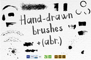 Hand-Drawn Ink Brushes Set, a Brush Add-On by ElenaKovalyova (Thumbnail 1 of 4)