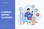 E-Commerce Shopping Illustration, a Person Illustration by Partikusi Design (Thumbnail 1 of 3)