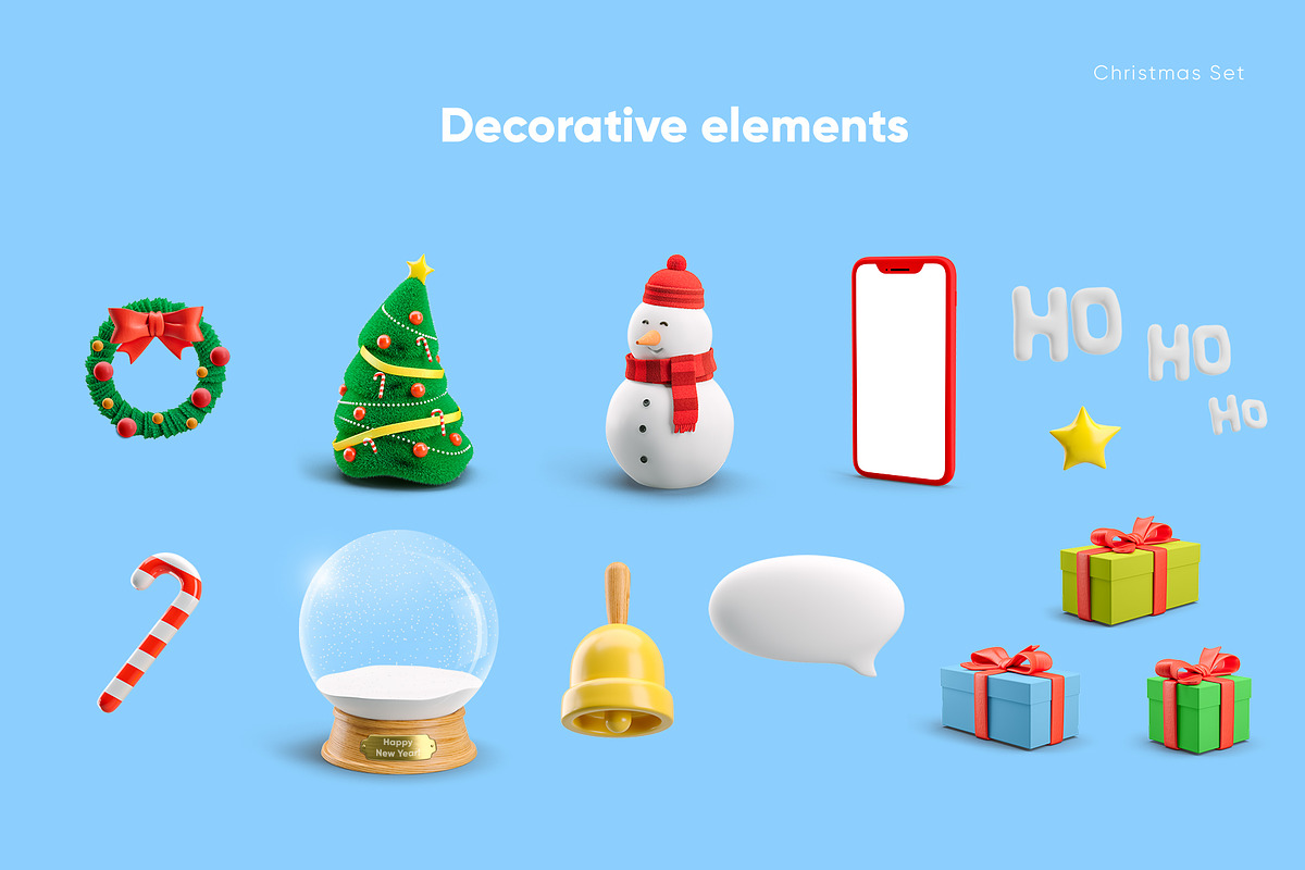 Santa Claus. Christmas Set., a Decorative Illustration by Best Pixels™ (Photo 3 of 8)