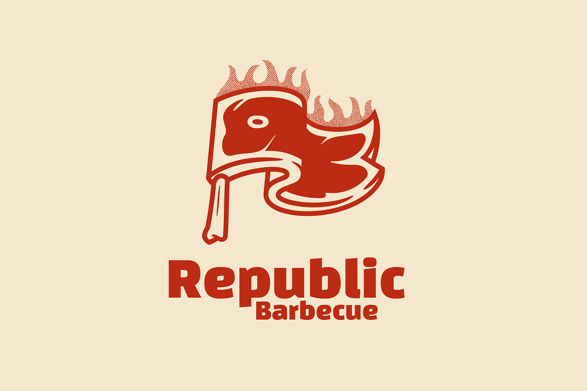 Republic Barbecue Logo Template, a Branding & Logo Template by Kreasi Malam (Photo 4 of 5)
