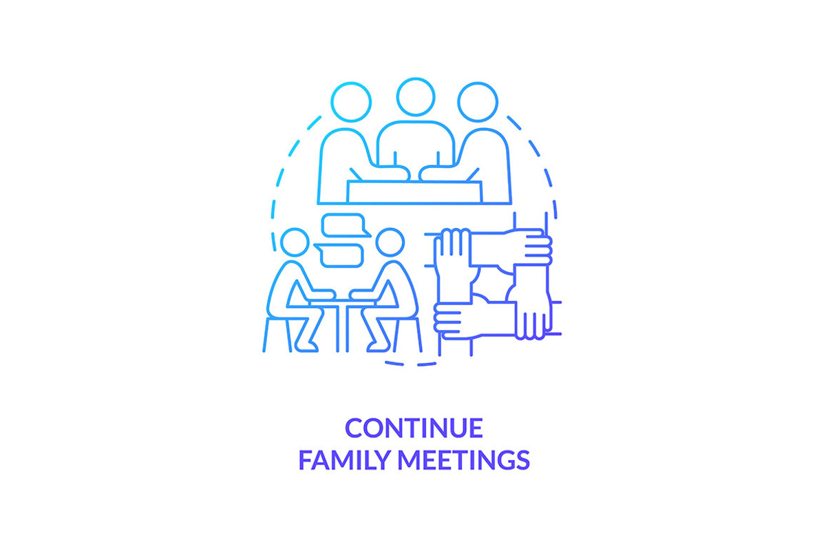 Continue family meetings blue, an Icon by IMG Visuals