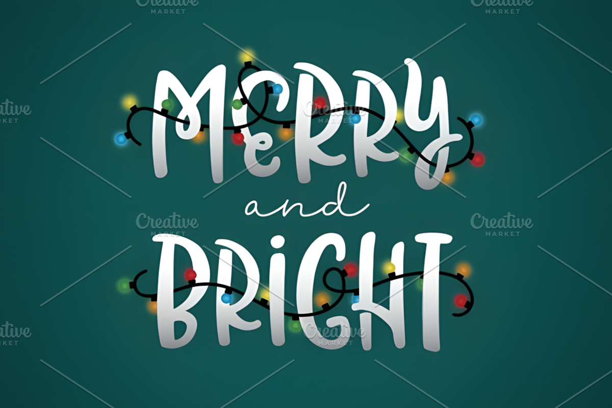 Christmas Lights Font, a Script Font by Coco Bloom (Photo 3 of 7)