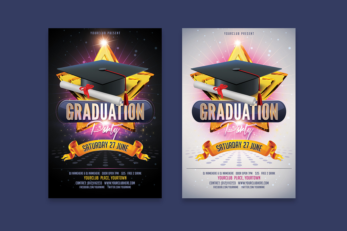 Graduation Party Flyer, a Flyer Template by DesignWorkz