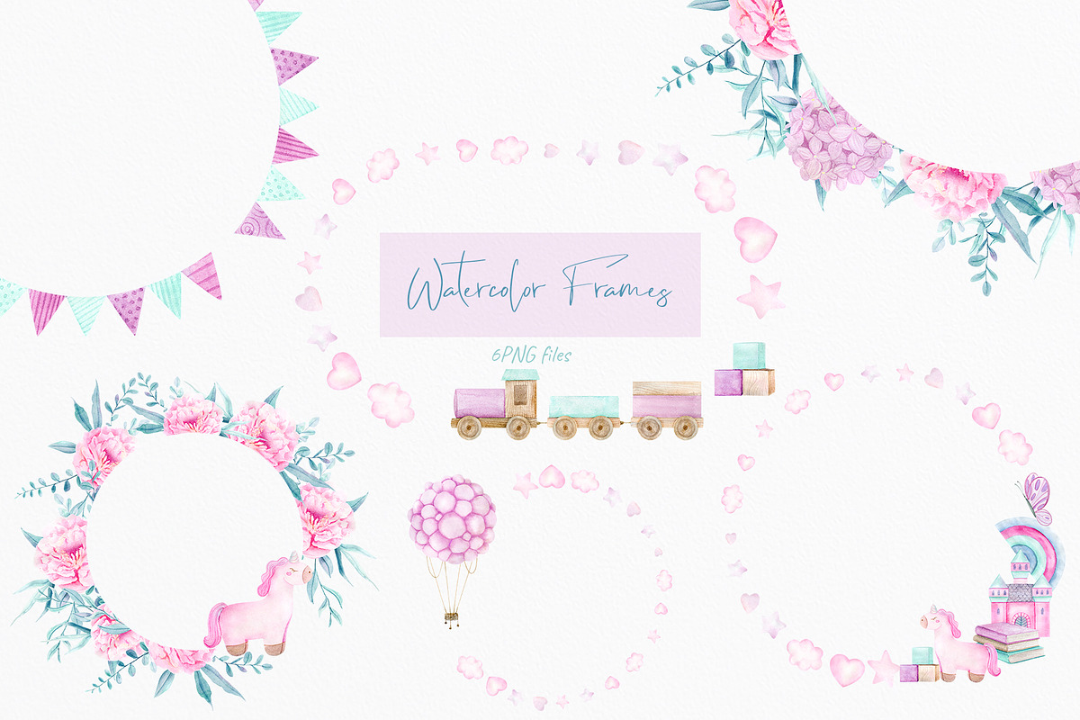 Girls Watercolor Collection, an Illustration by NataliArkushArt (Photo 10 of 15)