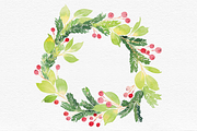 Watercolour Christmas Wreath Vector, a Card Template by Karma (Thumbnail 2 of 5)