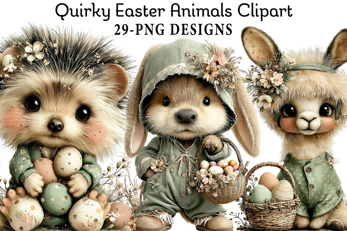 Quirky Easter Animals Clipart, an Illustration by Daily.Designs (Photo 1 of 7)