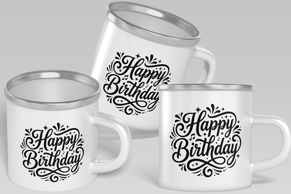 Happy Birthday Typography Vector svg, a Decorative Illustration by Ghagra (Photo 4 of 7)